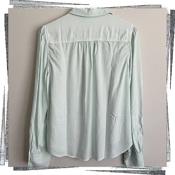 NWOT: Light Turquoise Pintuck Buttondown Shirt (S) by Bella Dahl - Picture 6 of 6